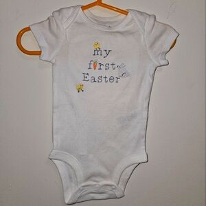 Nwot 2 bodysuits easter carters size 3‎ months white and light green